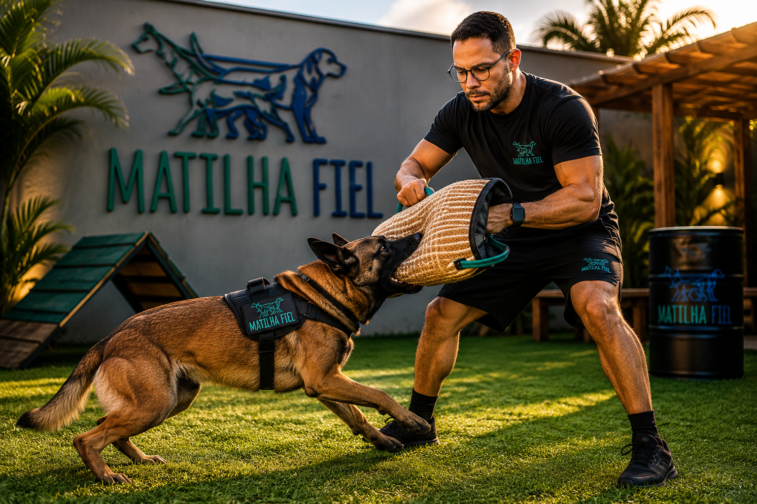 Cão hospedado em ambiente familiar com treinamento