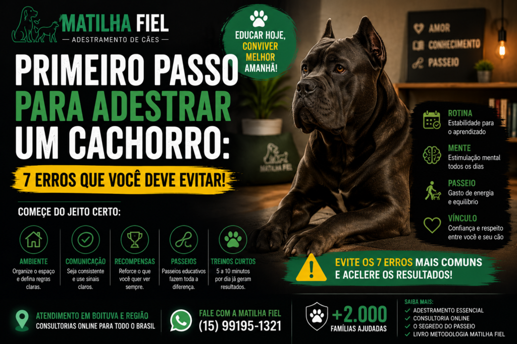 primeiro passo para adestrar um cachorro