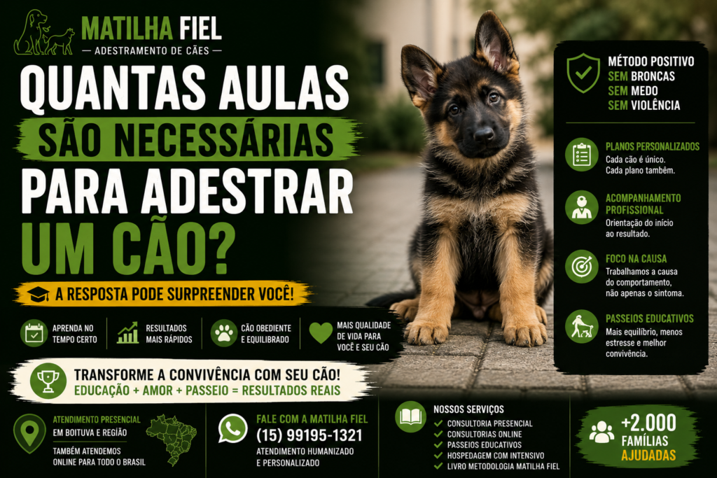 quantas aulas são necessárias para adestrar um cão