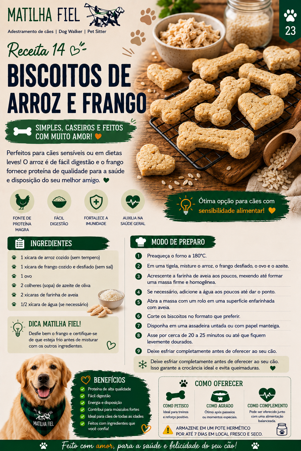 Página interna do ebook com receita saudável para cães