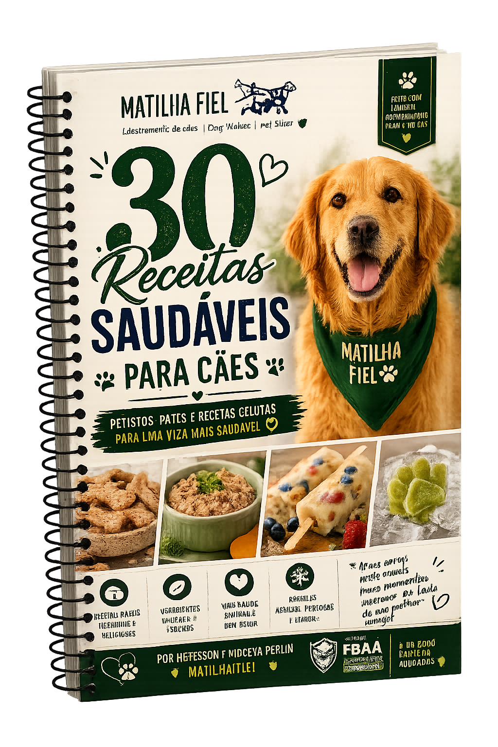 Mockup do ebook 30 Receitas Saudáveis para Cães
